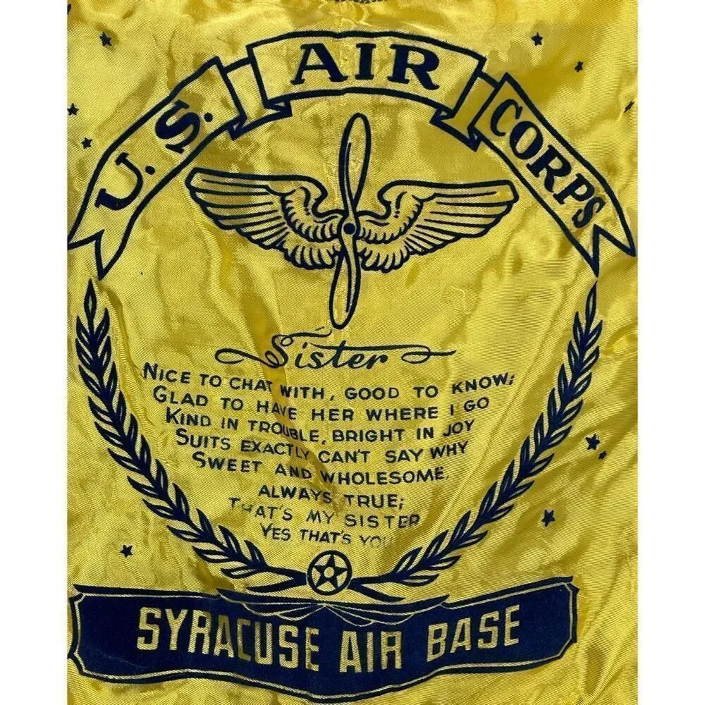 1940’s WWII Syracuse Air Force Base pillow sham. 17.5” square .